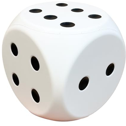 6 Zoll Schaumstoffwürfel Spaß gefüllt großes Lernspielzeug Riesenwürfel dekorativer Schaumstoff Jumbo-Würfel große quadratische Bauklötze für Spieleabende und Lernsitzungen (Weiß, 15cm)
