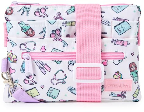 Nurse Is Love Sac Banane Femme - Pochette Ceinture Infirmiere & Aide Soignante - Ceinture Porte-Outil | Sacoche Banane Utile pour Ciseaux Infirmier & Pansement Compressif | Accessoires