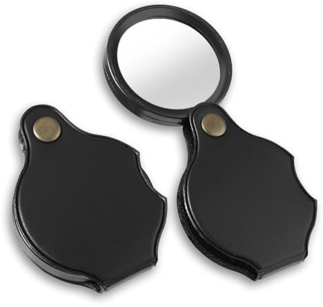 Dimeho Kleine Lupe, 4-fache Mini-Taschenlupe, tragbar, zusammenklappbar, mit drehbarem Schutzholster, Ummantelung zum Lesen, für die Arbeit, Zeitungen, Bücher, Zeitschriften, Schmuckreparaturen, 2