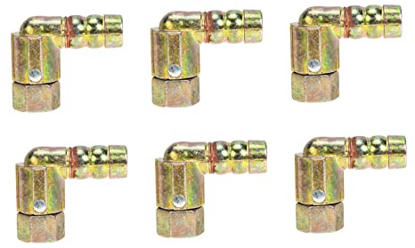 DOITOOL Adaptador De Cocina y Junta De Gas De Cobre Macizo, Codo Rosca Interior 1,1 Cm, 6 Piezas, Conexión Segura Para Tuberías De Gas En Hogar y Hotel