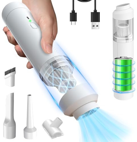 Aspirateur Voiture a Main Sans Fil,Soufflette Air Comprimé Moteur Sans Balais,Souffleur sans fil Puissant Aspiration 11000Pa Adaptée Aux Jouets Gonflables, Piscine, Dépoussiérage Voiture Et Maison