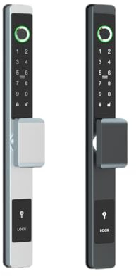 Fingerprint+Digits Pad+RFID Card+APP f/Narrow Side Sliding Door &Folio Door Lock (DQ-LOCK-3S-auxiliary Lock-Black)