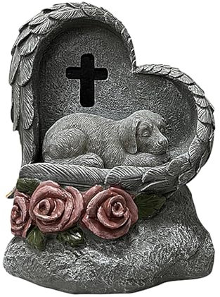 Nuyhgtr Pietre commemorative per animali domestici, lapidi per cani, cartello a energia solare, marcatori decorativi da giardino, marcatori per tombe per animali domestici, perdita di animali