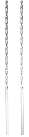 sourcing map 2 brocas helicoidales de 3 mm de diámetro, 160 mm, extra largas de acero de alta velocidad, brocas Jobber para madera, plástico, aluminio, hoja de metal fina