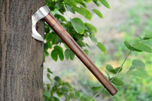 Viking Axe High Carbon Steel Sharp Blade Hand Forged Hunting Camping Axe, Rosewood Handle, Viking Bearded Outdoor Axes, Hatchet Axes, Tomahawk Gift, Wood Splitting, Xmas Birthday Gift with Cover