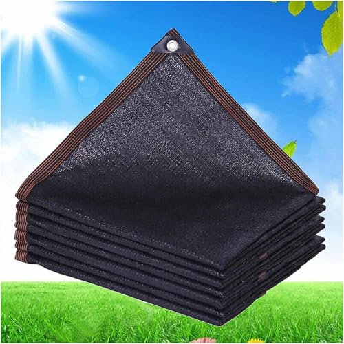Rete Di Protezione Solare Vela Solare Con Effetto Rete Ombreggiante Tende da Sole Tessuto Ombreggiante Traforato Protezione UV 90-95% Permeabile Balconi Esterno Serra Rete Frangivento,black-4x5m