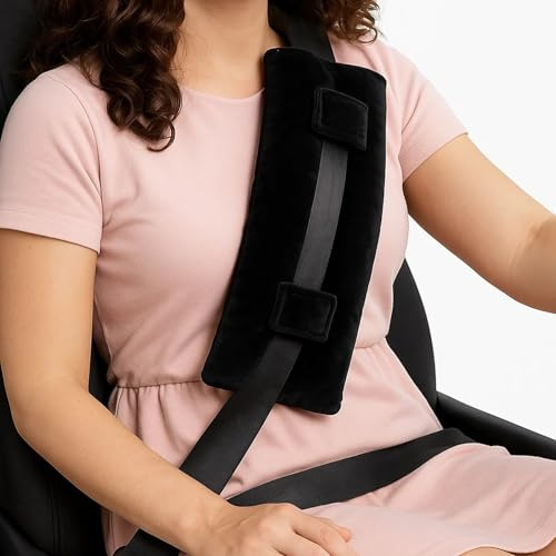 TUBAWD Mastectomy Pillow, Hysterectomy Pillow, Seat Belt Pillows for Mastectomy Post-Surgery Soft and Protection for Chest Chemotherapy Port Pacemaker, Abdominal Surgery for Women Gift (black)