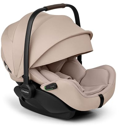 Bugaboo Otter by Nuna - Silla de coche i-Size reclinable hasta posición horizontal, capota UPF 50+, espuma viscoelástica, compatible con base 360, para bebés de 0-15 meses Desert Taupe Mélange
