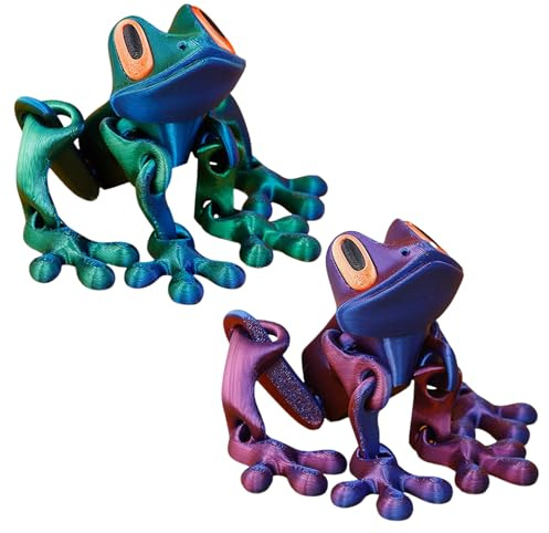 2 Stück 3D Bedruckter Kühlschran Magnetischer Froschs,Niedliche Frösche Kühlschrankmagnet,Magnete 3D Druck Kühlschränke Ornamente Für Kühlschrank-Metallwand - Kreative Froschs-Modellkollektion