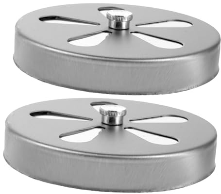 Ciieeo 2 Pièces Amortisseur Ventilation Acier Inoxydable Réglable pour Four et Cheminée Couvercle Aération Rond pour Contrôle Flux Air et Dissipation Chaleur