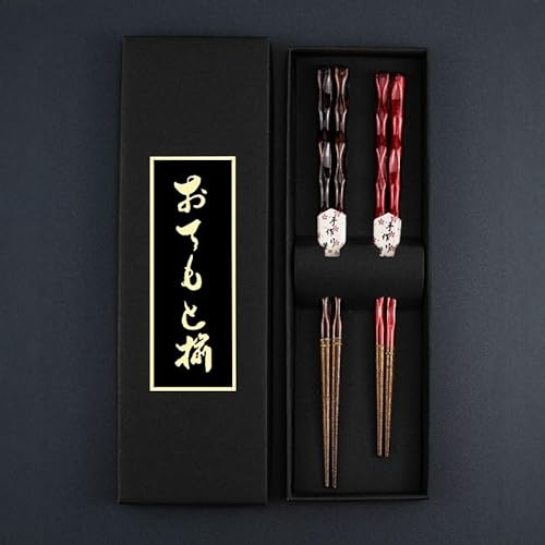 Set palillos regalo caja elegante soporte cerámica panda oso gato flores bambú madera reutilizable cocina japonesa sushi ramen chopsticks asiáticos lujo decoración premium (HARMONY)