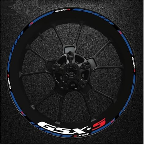 Pegatinas Llantas Moto Adhesivos para Llantas De Motocicleta para Suzuki GSX-S 750 (GSX-S750). Cinta Adhesiva Decorativa para Llantas. Juego Completo. Adhesivos Llantas(Color 8)