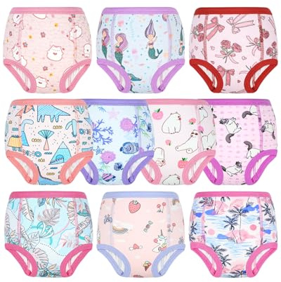 MOEMOE BABY Töpfchen Trainingshose für Kinder 2T-6T, 10 Stück Waschbare& Absorbiert 100% Hautfreundlich Baumwolle Einhorn 2 Jahre