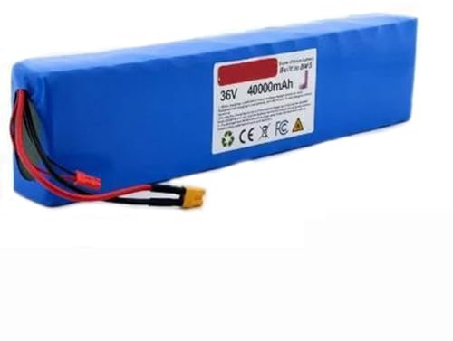 36V 40AH Batería De Iones De Litio para Bicicleta Eléctrica 10S3P Batería De Repuesto para Patinete Eléctrico con Protección BMS Incorporada XT30+JST