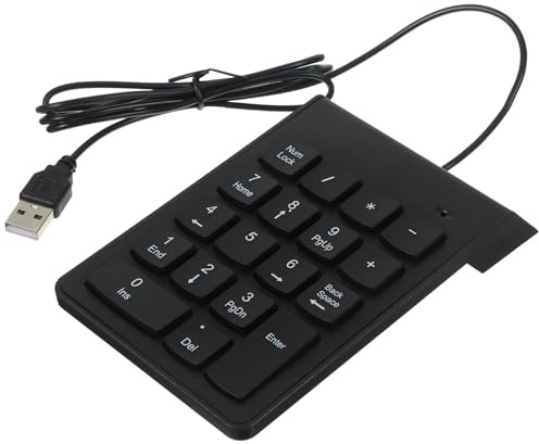 POPETPOP Clavier Numérique USB Filaire 19 Touches pour Comptabilité et Finance, Pavé Numérique Portable Compatible PC Portable, Périphérique D’entrée Ergonomique et Solide