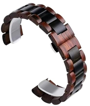 Träarmband 20 mm 21 mm 22 mm 23 mm universellt utbytesarmband for män och kvinnor med snabblås(C,21MM)