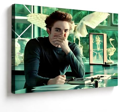 Funny Framed Canvas Wall Art Bathroom Decor The Twilight Saga Movies Poster Print Edwards Oil Painting Humorous Picture Modern Artwork for Living Room Dorm Wall Home Decoration (8 x 10 in)