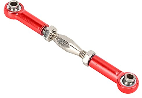 Keenso 6Pcs Aluminum Alloy Adjustable Push Rods Turnbuckle Rod Linkage Accessories RC Car Models Upgrade Parts (Red)
