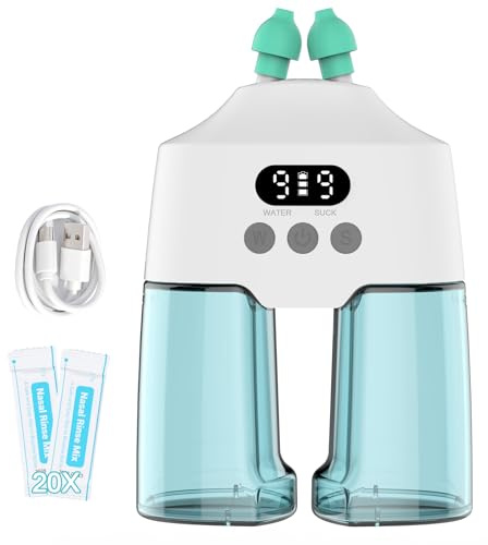 Nasal Irrigation System Electric Nasal Irrigator Smart Display Nasal Sinus Rinse Machine | Dual Water Tanks 9 Suction & Water Flow Modes, Sinus Relief Runny Nose, Nasal Congestion, Itching Nose