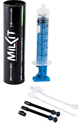 MilKit Compact Tubeless Ventilsystem - Mess-und Nachfüllspritze 60ml - Zwei Patentierte Tubelessventile - Presta Ventilherzwerkzeug - Swiss Engineered - Made in Germany