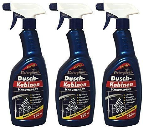 Preisjubel 3 x 750ml Elsterglanz Duschkabinen Schaumspray, Duschkabinenreiniger Spray
