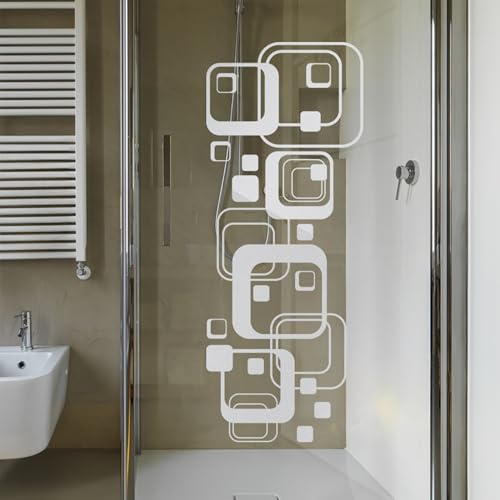 GRAZDesign Glastüren Aufkleber Retro für Türen & Duschkabinen aus Fensterfolie für Bad, Küche, Wohnzimmer in Silbergrau - 127x50cm / Silbergrau