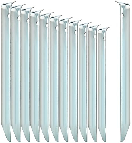 COM-FOUR® 12x Piquetas Acero, piquetas de Suelo semicirculares y robustas