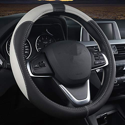 Pahajim Funda Volante Coche de Cuero Universal 37-38cm Cubre Volante Coche | Antideslizante Cubierta Volante Accesorios Coche, para Mujeres Hombres, Gris
