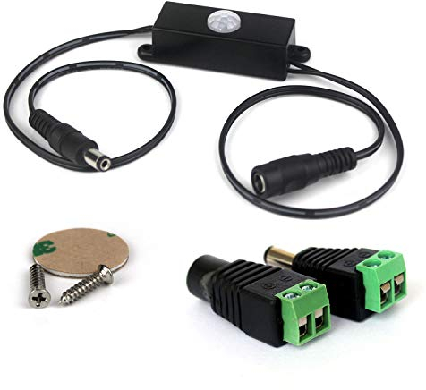 Taikuwu DC 5V-24V Mini 4A PIR Infrared Motion Sensor Detector Switch for 3528 5050LED Strip With Female Male DC Power Connector