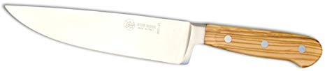 DUE BUOI COLTELLO FORGIATO TRINCIANTE DA CHEF- LAMA LUNGA 21 CM - MANICO OLIVO