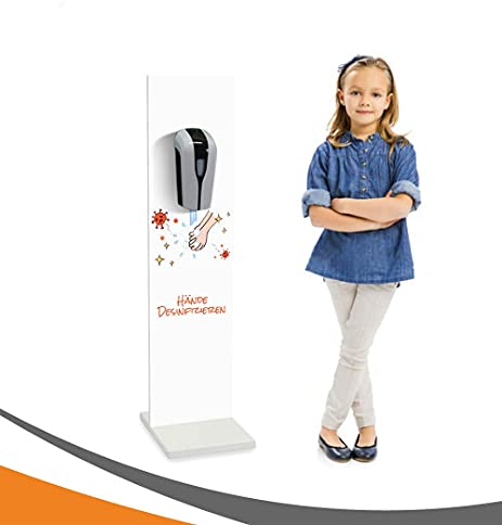 MyMAXXI | Hand Desinfektionsmittelspender Station Sensor Kids Kinder Hände waschen Spender Desinfektion Set 1x 1L Desinfektionsmittel stehend automatisch | touchless Disinfection Desinfektionsspender