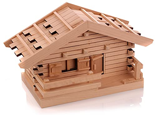 Holzspardose, Spardose Holzhütte, Sparhaus, Geschenkidee Hochzeit, Hausbau, Einzug, Umzug, Erwachsene, Sparer, Gravurfähig