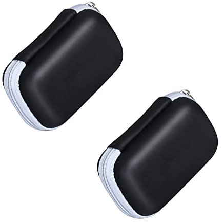 2 Pcs Hard EVA Zipper Pulse Oximeter Cases - Portable Cover Bag for Blood Oxygen Saturation Monitor