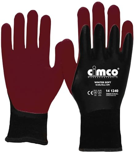 Cimco Winter Soft Dunkelrot/Schwarz 141242 Vinilo Guantes de Trabajo Tamaño: 10, XL en 388 1 Par(es)