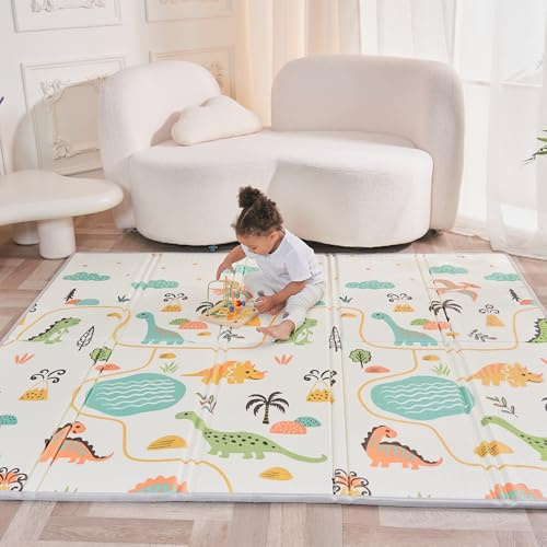 Alfombra Bebe Acolchada Plegable 180x200x1.5cm- Gimnasio Bebe - Manta De Juegos - Manta Actividades Impermeable Reversible - Tapete De Actividades - Gimnasio Infantil Bebé - Regalo Bebé