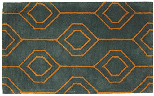 RUG PRINCE Teppich aus Schurwolle 90x150 Grau Durchgemustert Handarbeit Handtuft Modern 286