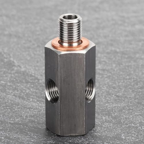 TENP Conector de 3 Vías, Sensor de Presión de Aceite Adaptador en T Sólido M10x1.0 para Actualización
