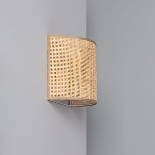 LEDKIA LIGHTING Applique Murale Rotin Baracoa Nusu Naturel | Design Élégant et Moderne | Compatible Ampoules E14 (Non Incluses) | Usage Intérieur, Salon, Chambre, Cuisine