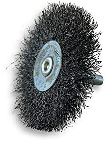 Lot de 10 brosses rotatives circulaires métalliques sur tige Ø 60 mm | Fil acier souple Ø 0,20 mm | Epaisseur 8 mm | 1 rang | Pour perceuse ou visseuse à mandrin | Kibros 2660AV8x10