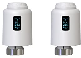 SPORTARC 2 Stück Smart Heizkörperthermostat, Zigbee Thermostatisches Heizkörperventil TRV Programmierbares Zubehör für Zentralheizungssysteme, Funktioniert mit für Tuya und Alexa, Google