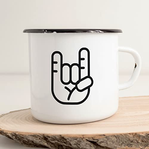 huuraa tazza smaltata Tenedor de patatas fritas Tazza da caffè regalo Vintage 300ml Tenedor de patatas fritas Presente