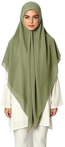 Lina & Lily Premium Chiffon Damen Muslim Hijab Kopftuch Schal Quadrat 145 x 145cm