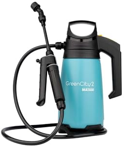 Pulverizador GreenCity 2 - Capacidad Útil 1,5L - Lanza y Manguera de 1,3m - Válvula de Seguridad - Indicador de Nivel - Boquillas Intercambiables - Ideal para Balcones y Terrazas - Fabricado en Europa