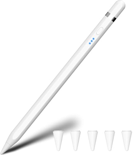 Pencil 1. Generation für iPad 2018-2025, 20 Mins mit USB-C Schnellladung & Neigung & Magnetische Absaugung, Stylus Pen für iPad 11-6 Gen, Air 3-5/M2/M3, Mini 5-6, Pro 11/12,9/13''M4 (Weiß)