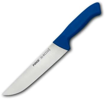 Pirge Ecco Metzgermesser 19 cm Blau Schlachtermesser - Fleischermesser - Stechmesser - Exzellenter Schärfe Metzgermesser - Edelstahl Profi Küchenmesser - Ergonomisches Kunststoff Griffdesign
