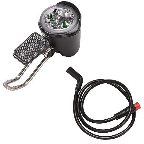 Caoruiy E-Bike Led Headlight 6V 12V 24V 36V 48V 60V Bicycle Light Waterproof Front Headlight Waterproof Connector (2 Pins)