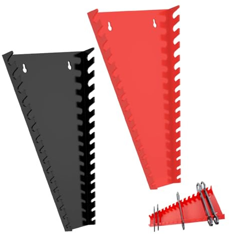 JNNJ 2 Piezas Organizador de Llave Fija, ABS Magnético Organizador de Llave Inglesa, Bandeja Para Llaves Inglesas, Universal 12 Ranuras Organizador Para pared para su Banco de Trabajo o Taller
