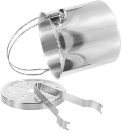 HEALEEP 1 Jeu Seau à Glace en Acier Inoxydable bac à glaçons INOX Bac à glaçons en INOX Ensemble de Seau à Glace pour Bar Seau à glaçons bac à Glace seaux à Glace de Bureau Double Ligne