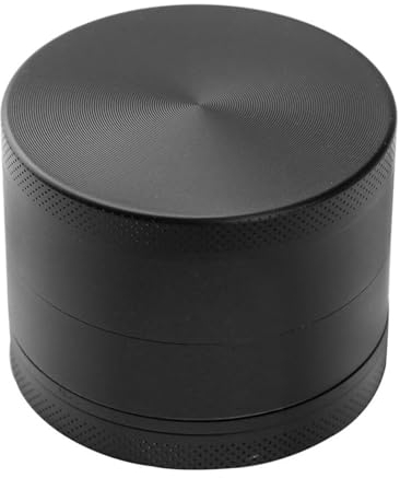 Manual Herb Grinder Reinforced Metal Teeth Fine Particle Easy Operation Four Processes Zinc Alloy Kitchen Spice Condiment Crusher Pollen Vanilla Black