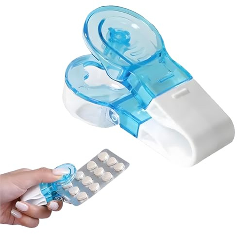 YOCDNOV 2 Piezas pastilleros portátiles- Pastillero portátil con Caja de Almacenamiento, sin Contacto, fácil de Quitar, Ideal para almacenar y Quitar Pastillas (Azul)